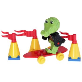 LEGO Fabuland 3721 - Crocodile olive sur planche à roulettes