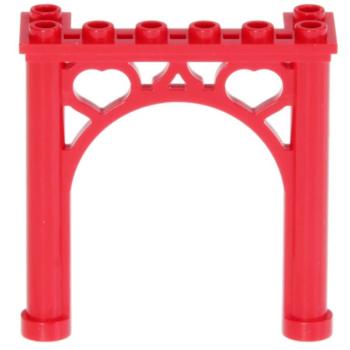 LEGO Parts - Arch 2 x 6 x 5 Ornamented 2145 Red