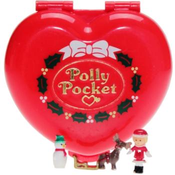 Polly Pocket Mini - 1989 - Christmas Compact Play Set - Bluebird Toys