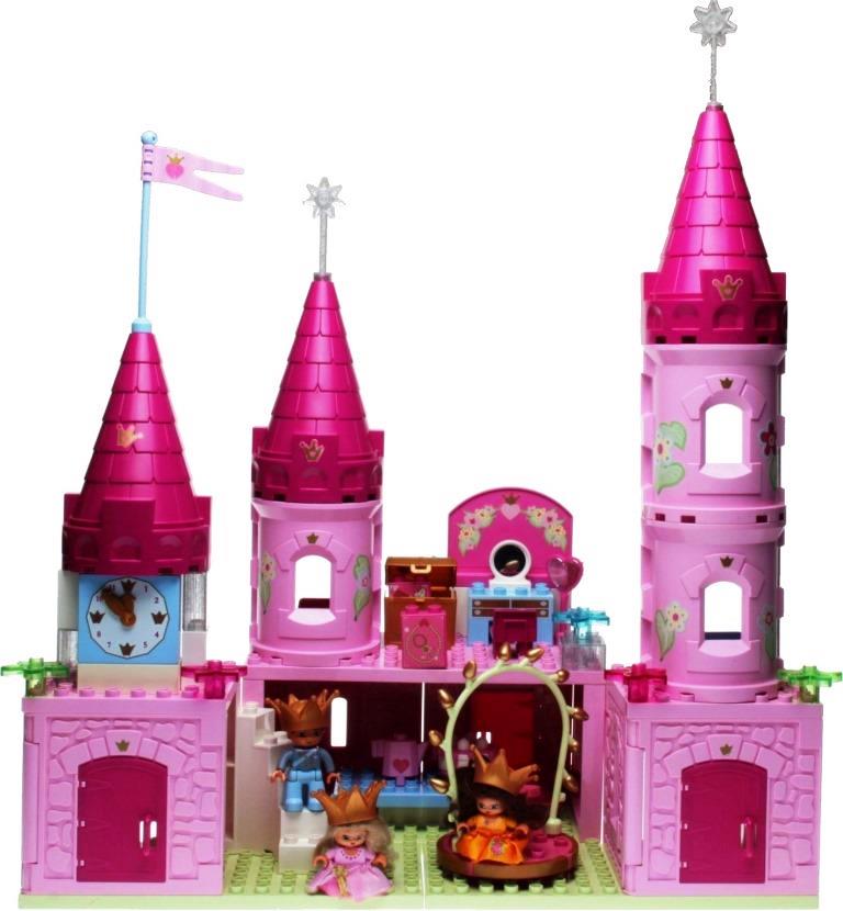 RARE LEGO DUPLO Rose château palais mur avec ouverture de la porte 1x8x8 Set 4820 vintage 