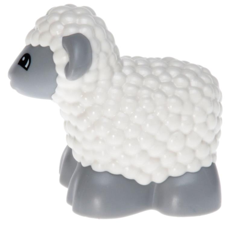 Lambie Duplo Sheep / Lamb Standing w/ Pink Bow and Pink Tu-Tu LEGO 