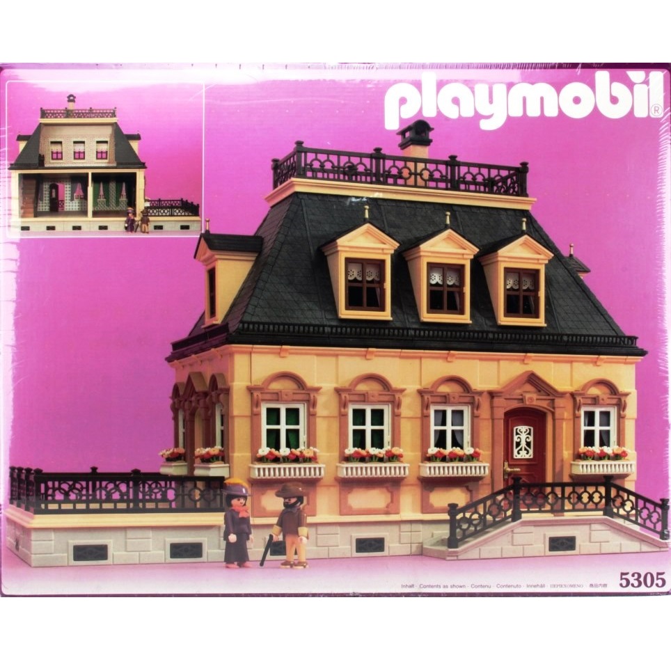 Playmobil Nostalgie Puppenhaus 5300 5305 Gardinen Blau 