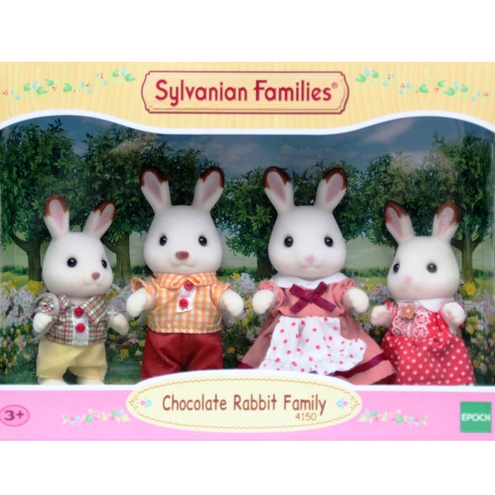 Sylvanian Families 4150 - Famille Lapin Chocolat - DECOTOYS