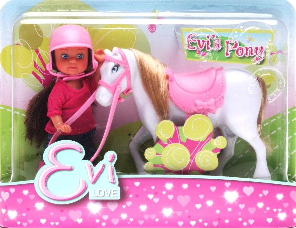 3 Colores nuevo 16cm Simba Evi Love-Evi Con Pony niños Niñas Juguete Pony 