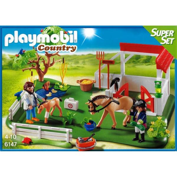 Playmobil - 6147 Super Set Koppel mit Pferdebox