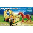 Playmobil - 5517 / 70589 Fjord Pferd mit braun-gelber Pferdebox